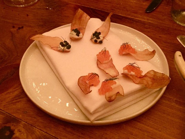 Rose’s Luxury: potato chip with crème fraiche