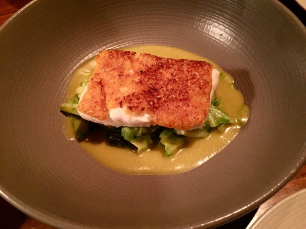 Serpico slow poached halibut