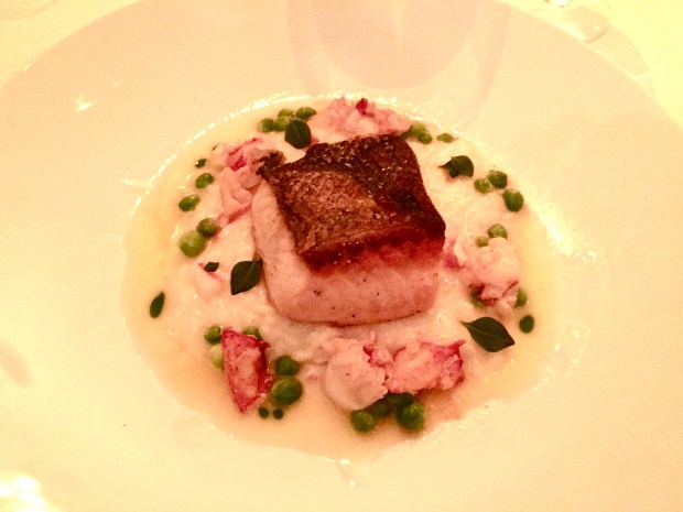 Marcel's pan-seared Norwegian salmon with lobster risotto
