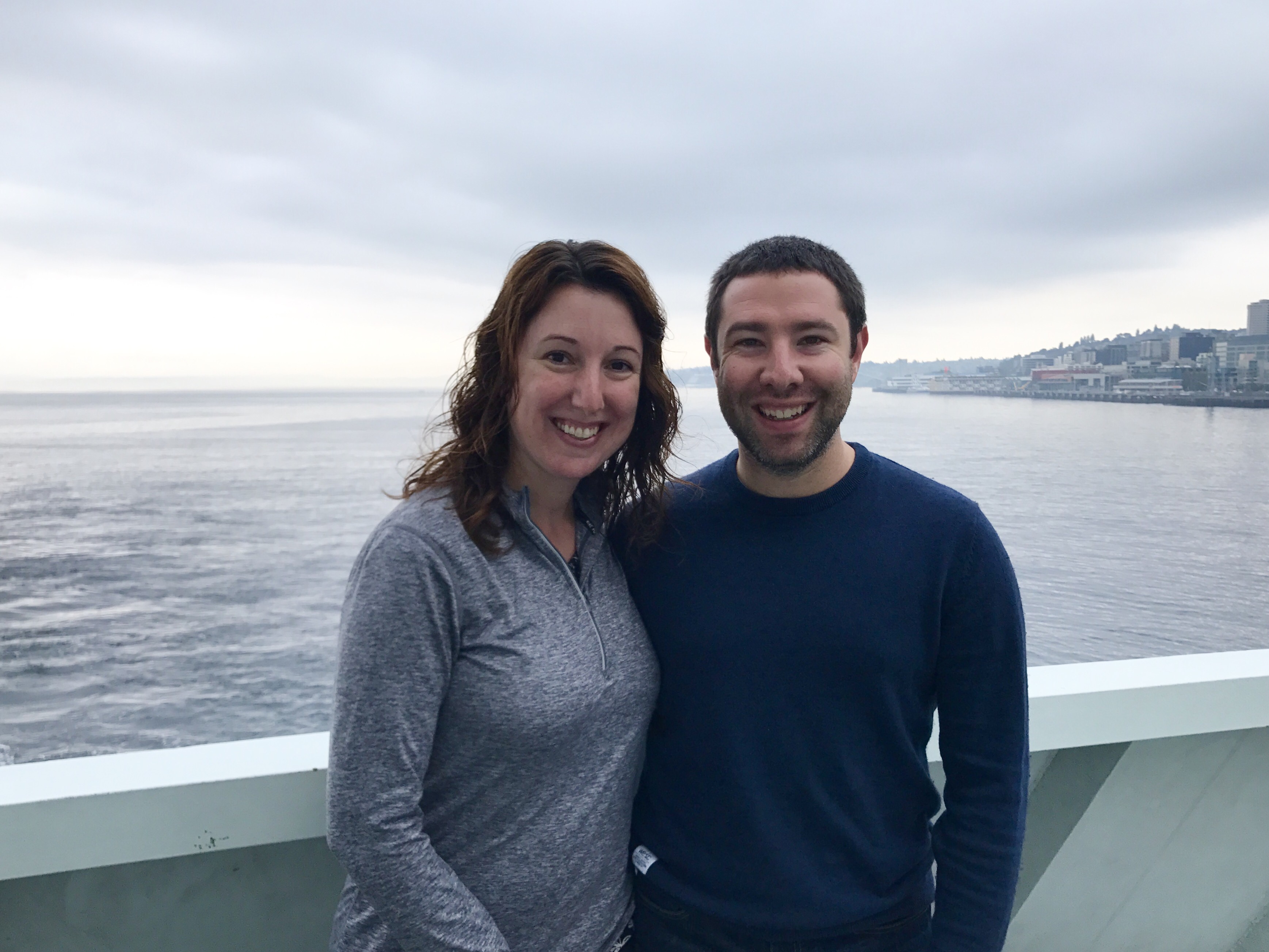 Marnay and Paul on the ferry from Seattle to Bainbridge Island
