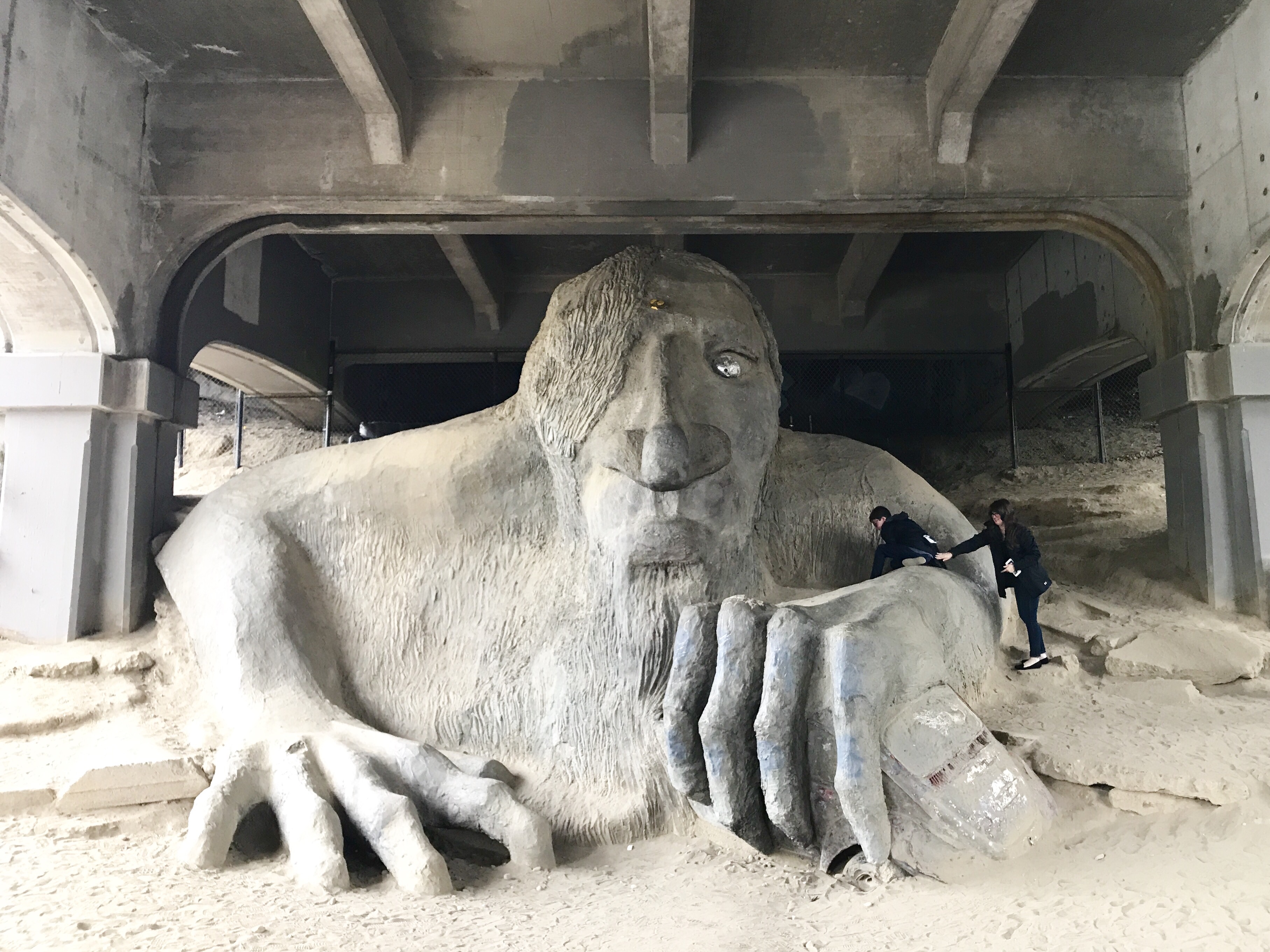 Fremont Troll underneath the Fremont Bridge
