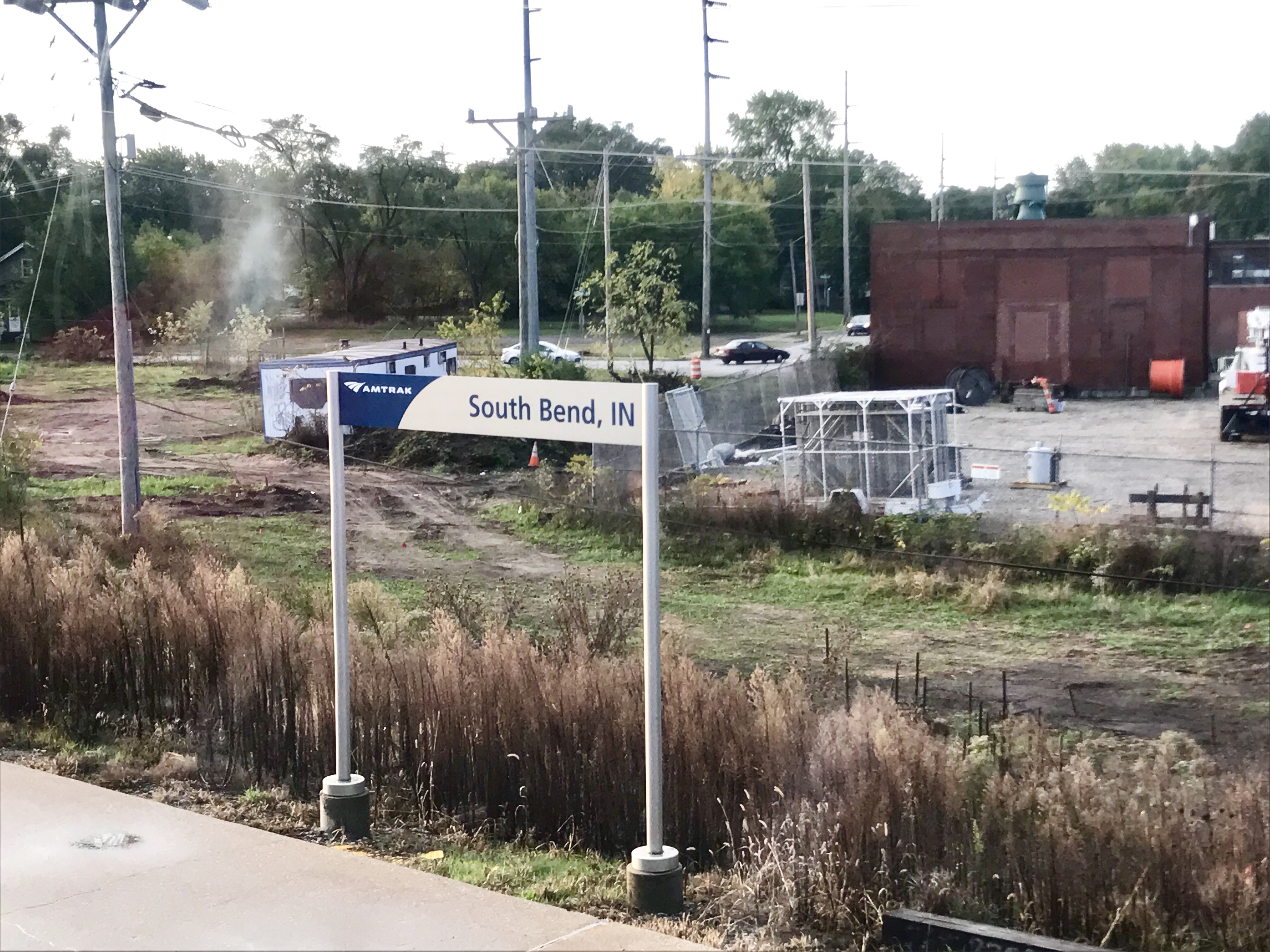 Capitol Limited Amtrak train stop in South Bend, IN