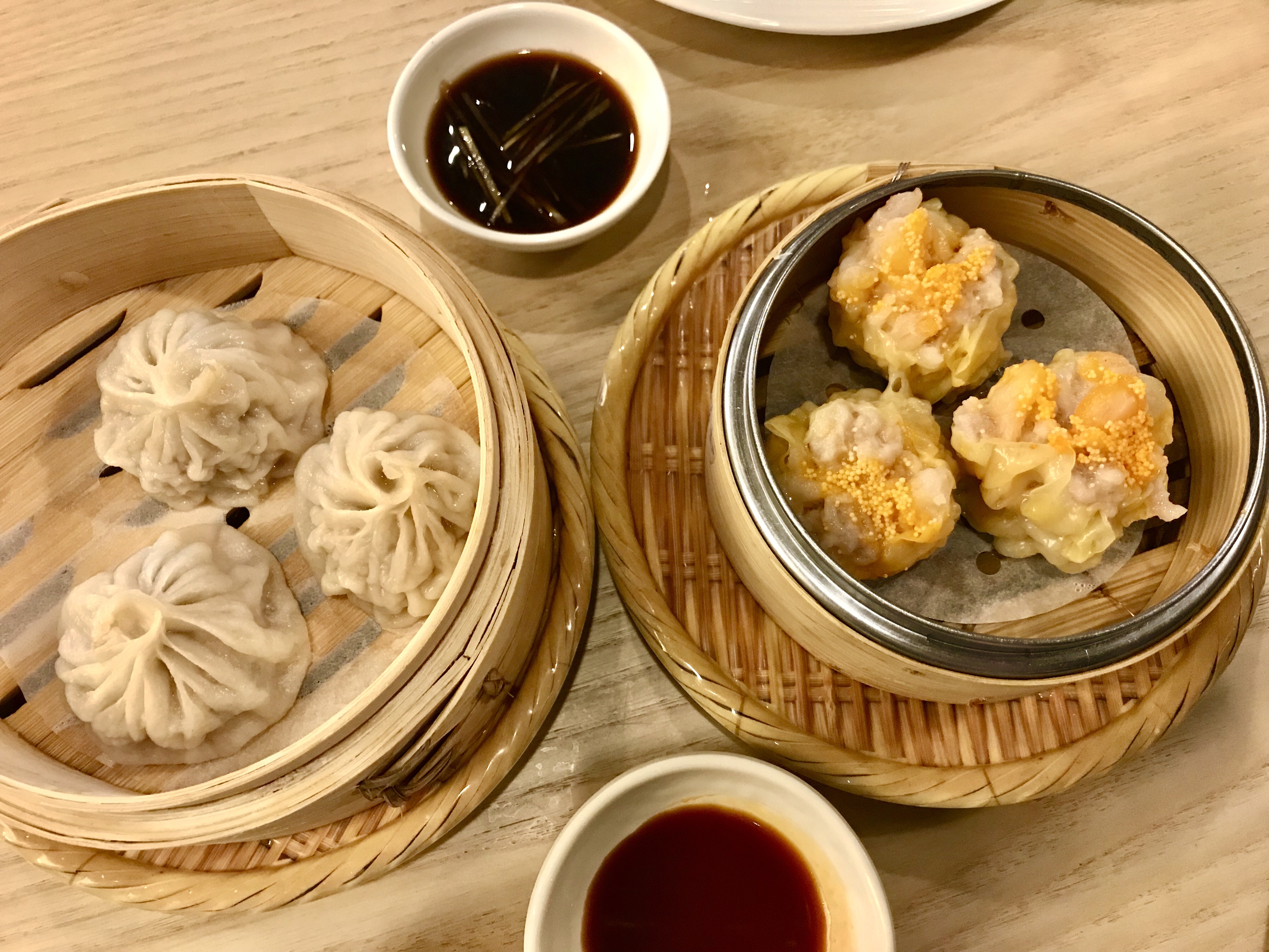 Q by Peter Chang Dim Sum pork shumai dumplings with spicy garlic sauce
