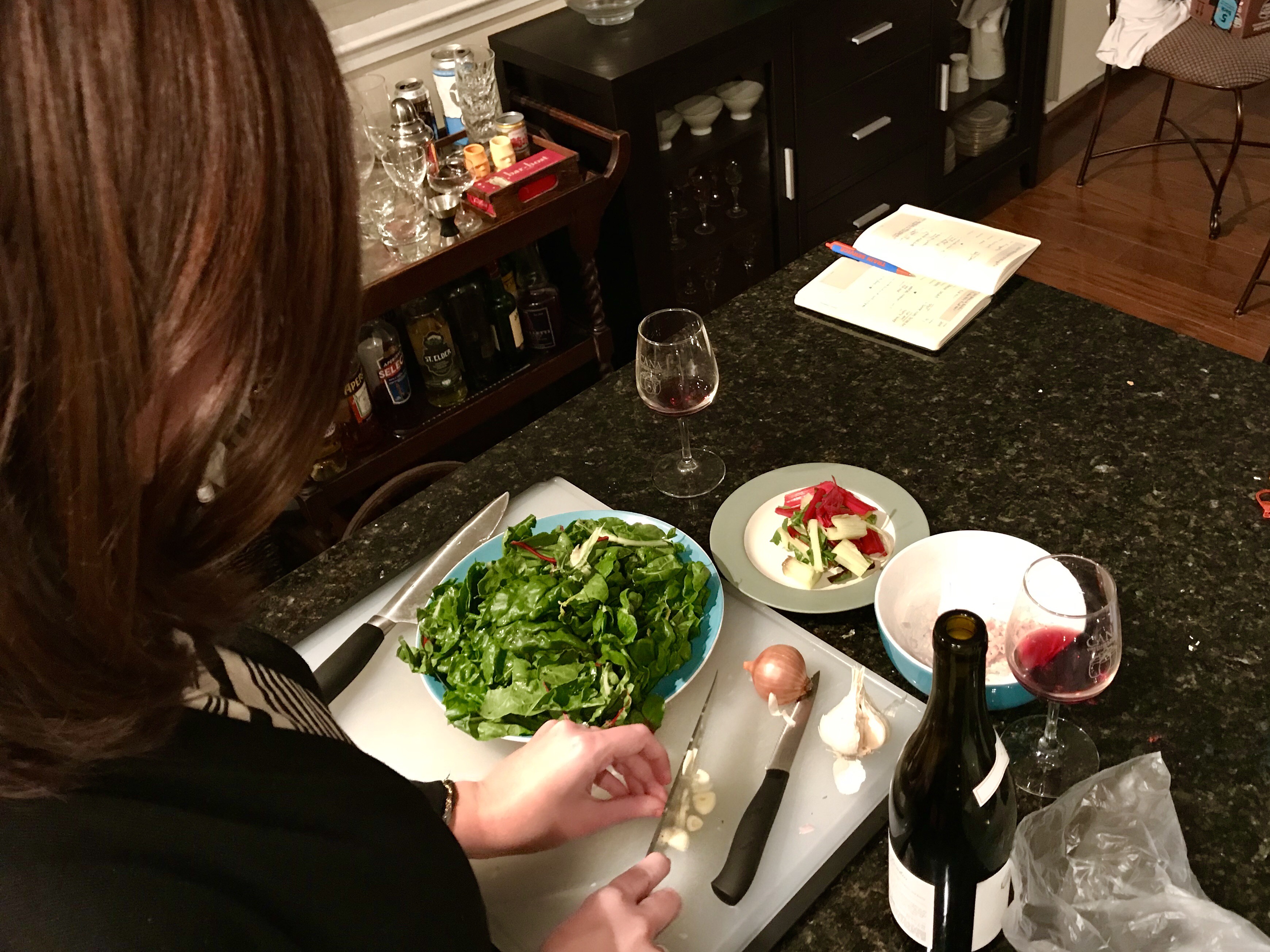 Marnay cooking Crispy Salmon with Wilted Chard
