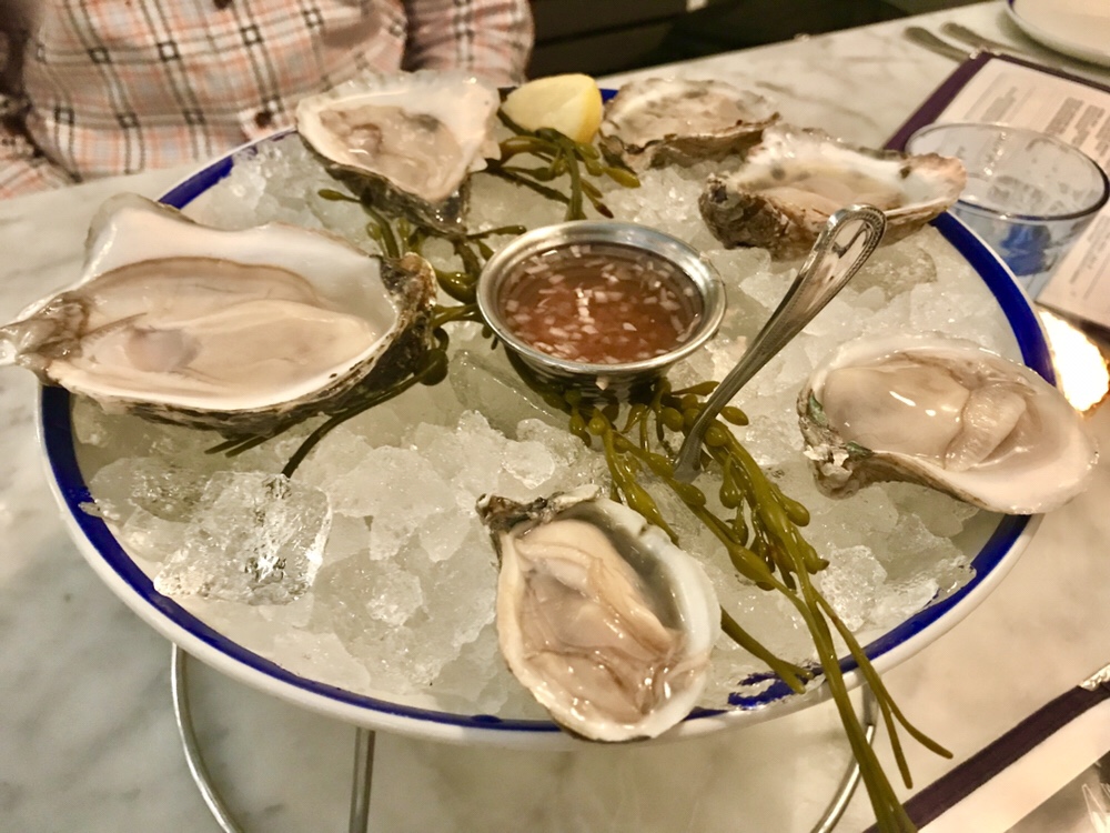 Whaley’s oysters from the Chesapeake region of Virginia and from Maine