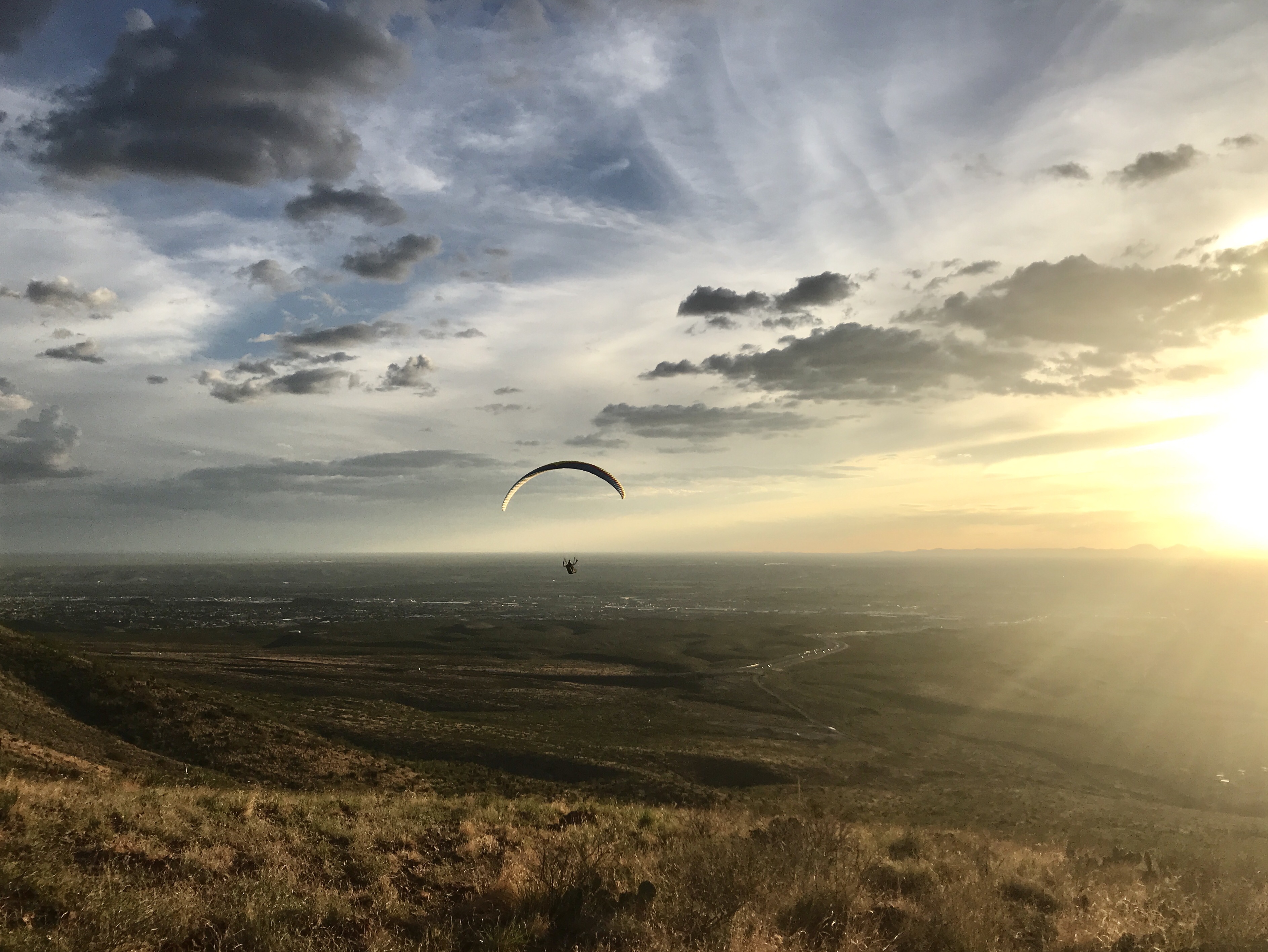 Paraglider at Franklin Mountain State Park in El Paso, Texas