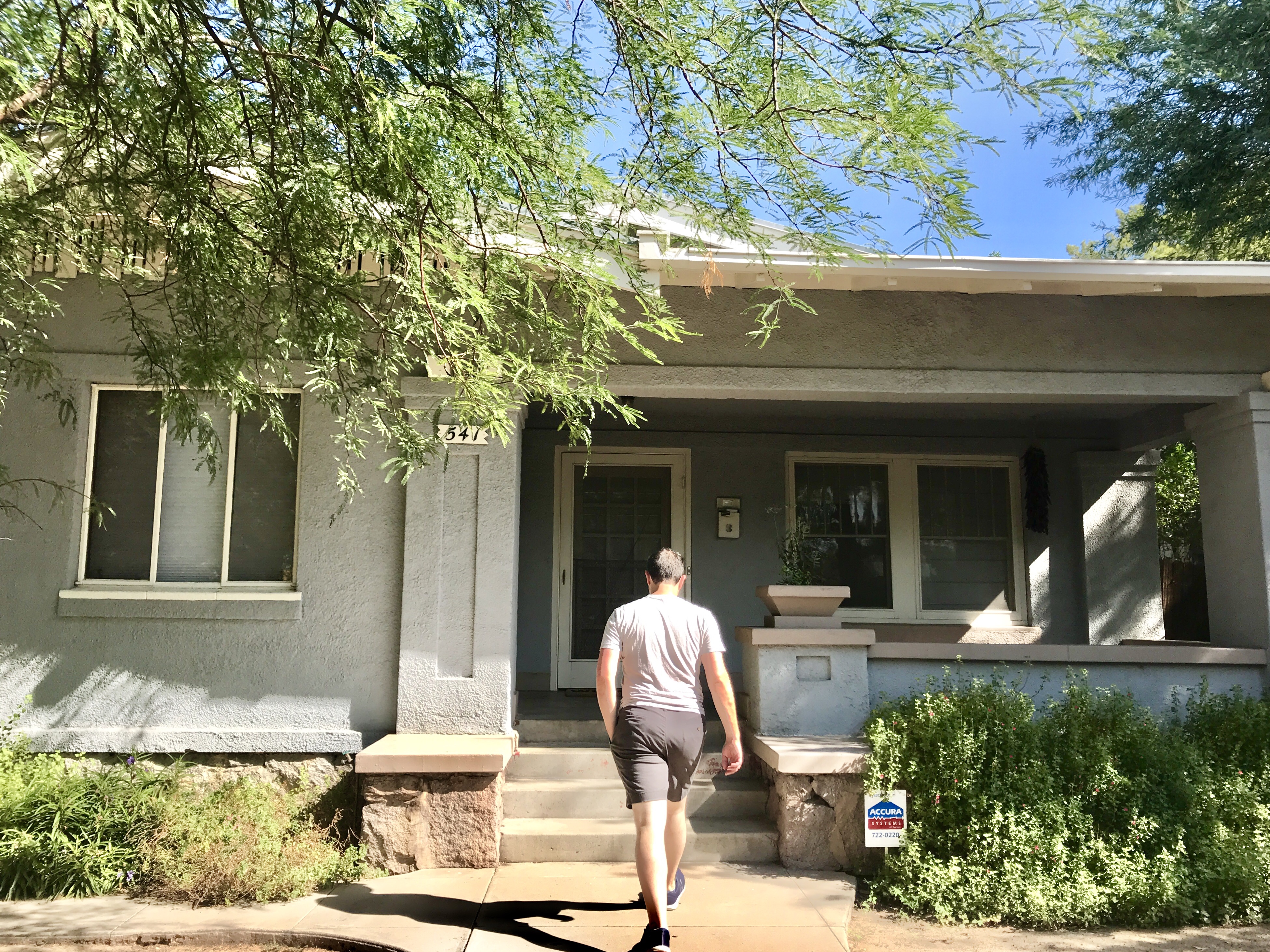 Paul walking into our Airbnb in Tucson, Arizona