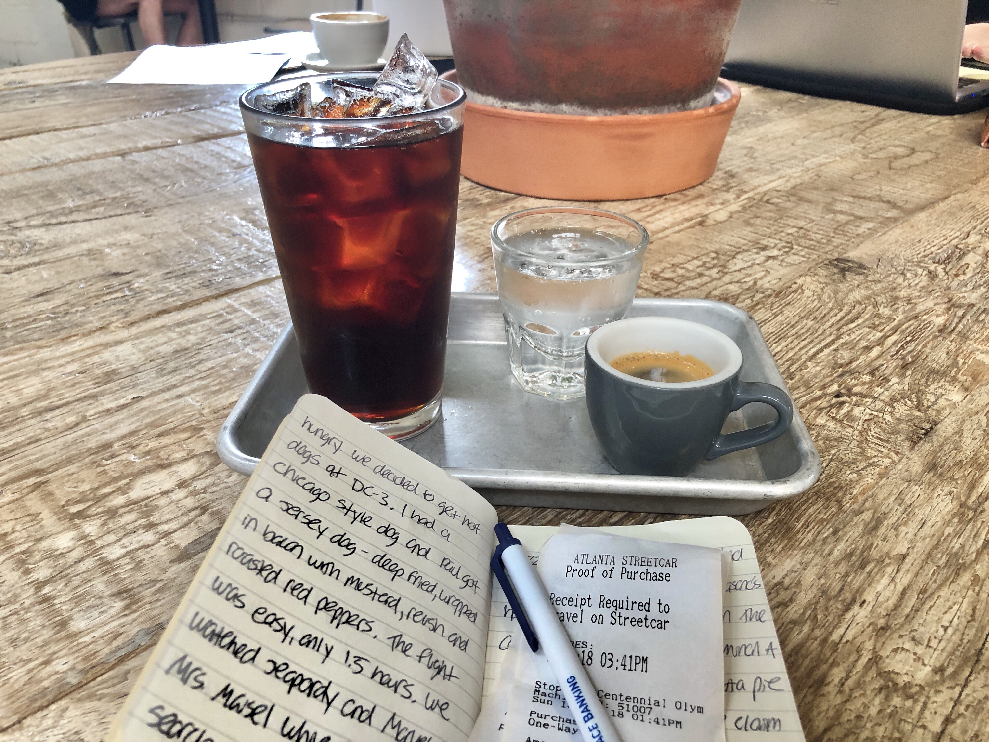 Drinking cold brew coffee at Chrome Yellow Trading Company near the King Historic District in Atlanta