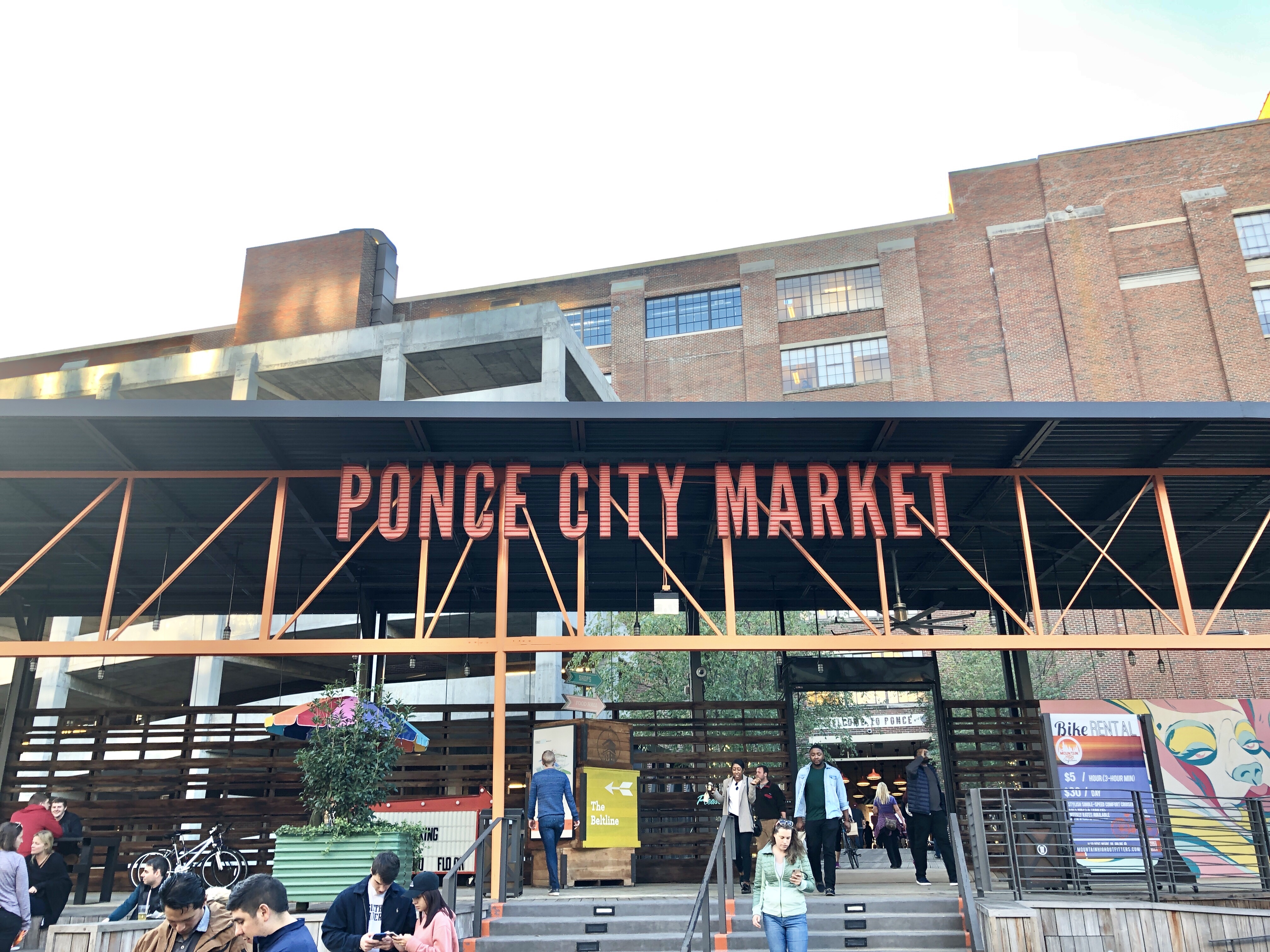 Walking by Ponce City Market on the Beltline in Atlanta