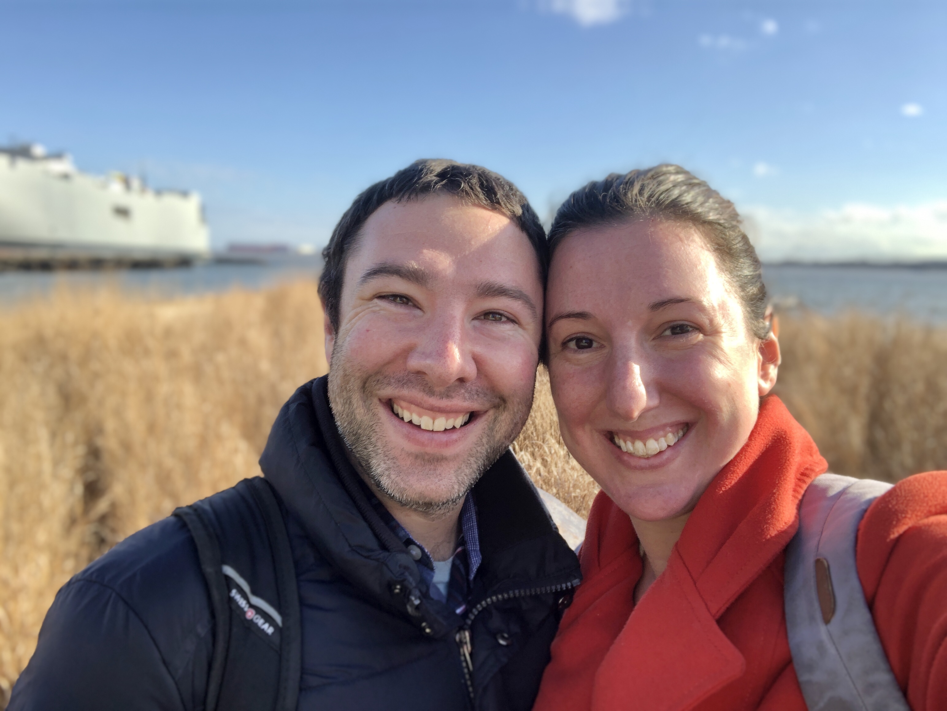 Paul and Marnay Meyer standing outside Rye Street Tavern in Port Covington, Baltimore, Maryland