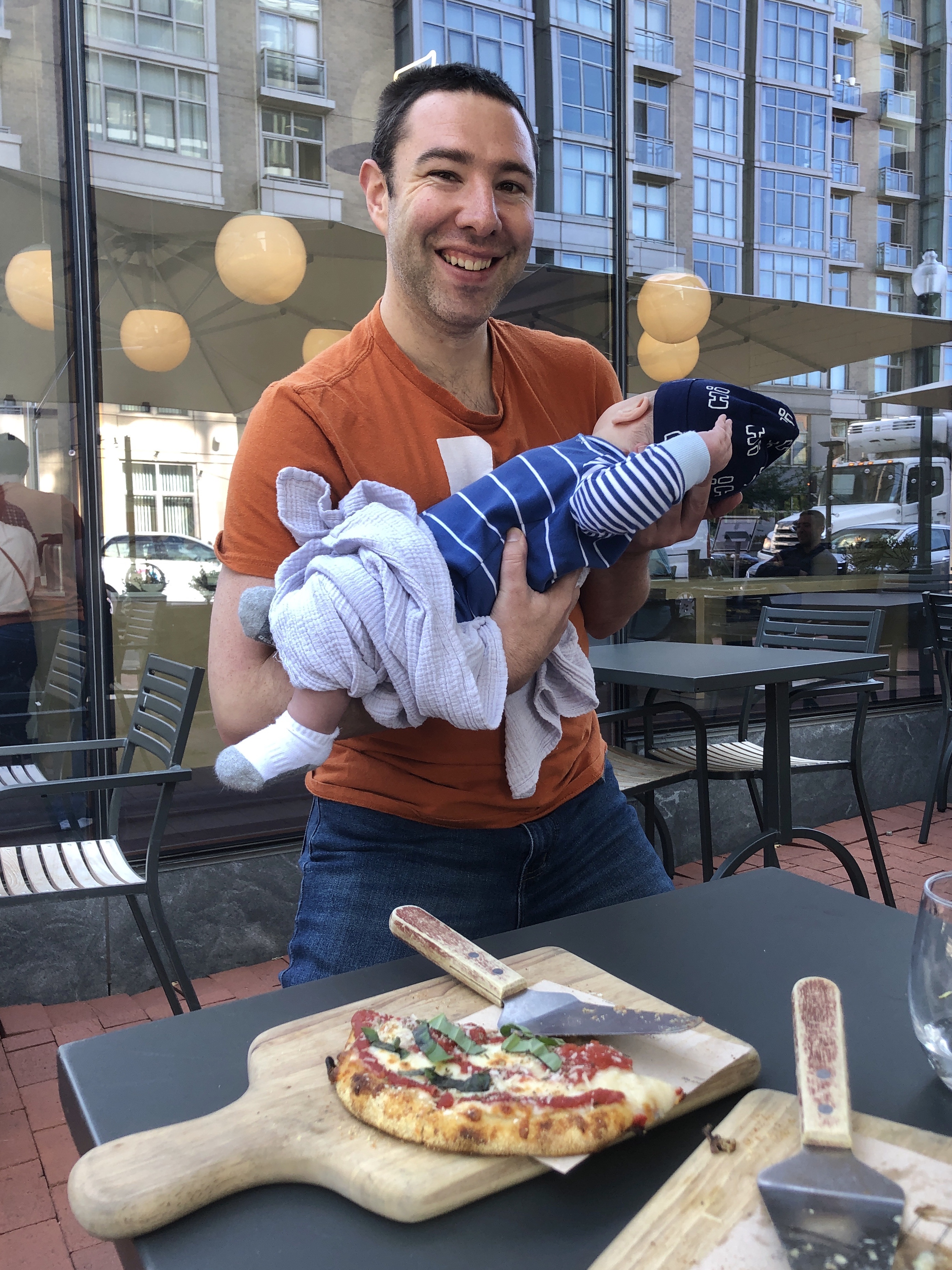 Paul and Brendan eating at Nicoletta Italian Kitchen in Washington DC