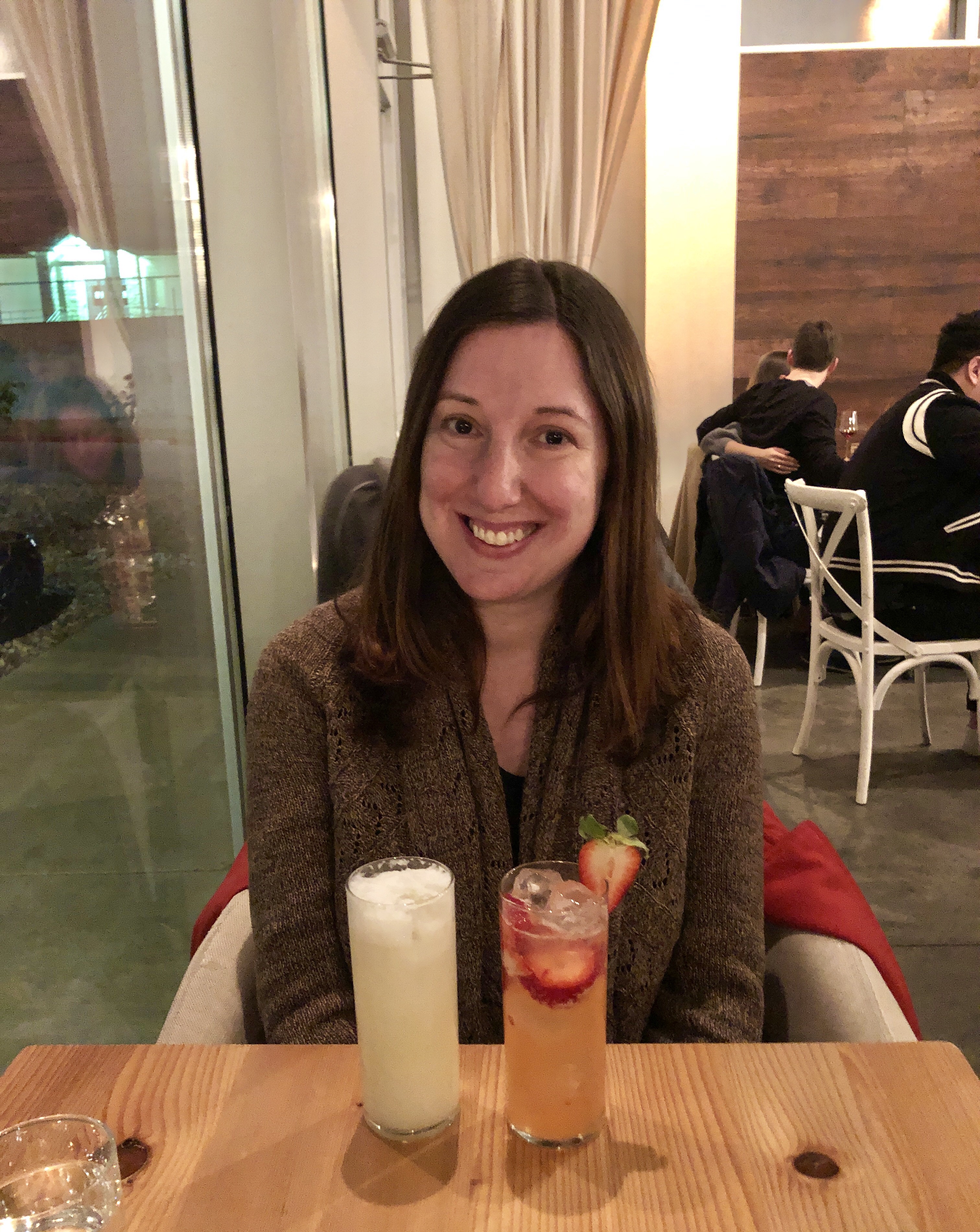 Marnay enjoying some cocktails at Emmer and Rye in Austin, Texas